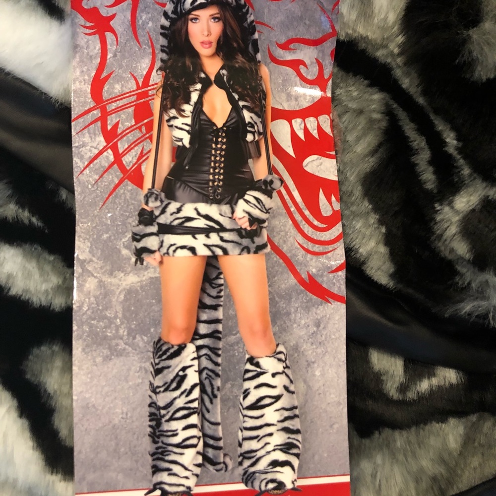 NWT - Costume- J Valentine sexy tiger skirt & vest